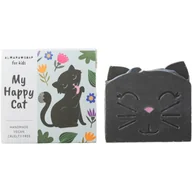 Kosmetyki kąpielowe dla dzieci - Almara Soap For Kids My Happy Cat mydło robione ręcznie o zapachu brzoskwini dla dzieci 100 g - miniaturka - grafika 1