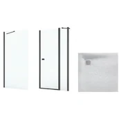 Kabiny prysznicowe - Zestaw Roca Capital kabina prysznicowa 90x90 cm kwadratowa MaxiClean z brodzikiem Terran perłowy (AM4609016M, AM4409016M, AP10338438401630) - miniaturka - grafika 1