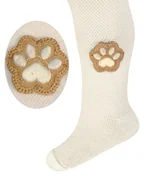Skarpetki damskie - Dziecięce rajstopki z beżową łapką ecru Milusie r.56/62 - miniaturka - grafika 1