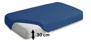 Wysokie prześcieradło Jersey 90x200x30 Premium z gumką granatowe Matex - Prześcieradła - miniaturka - grafika 1