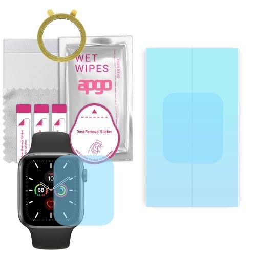 1x folia ochronna hydrożelowa do Apple Watch 5 (44mm) - apgo HD HQ FLEX Smartwatch Hydrogel Protection Ochrona na ekran smartwatcha