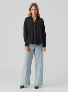 Vero Moda Bluzka "Queeny" w kolorze czarnym - Bluzki damskie - miniaturka - grafika 1