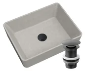 Umywalki - Umywalka Granitowa Nablatowa Beżowa Korek Czarny - miniaturka - grafika 1