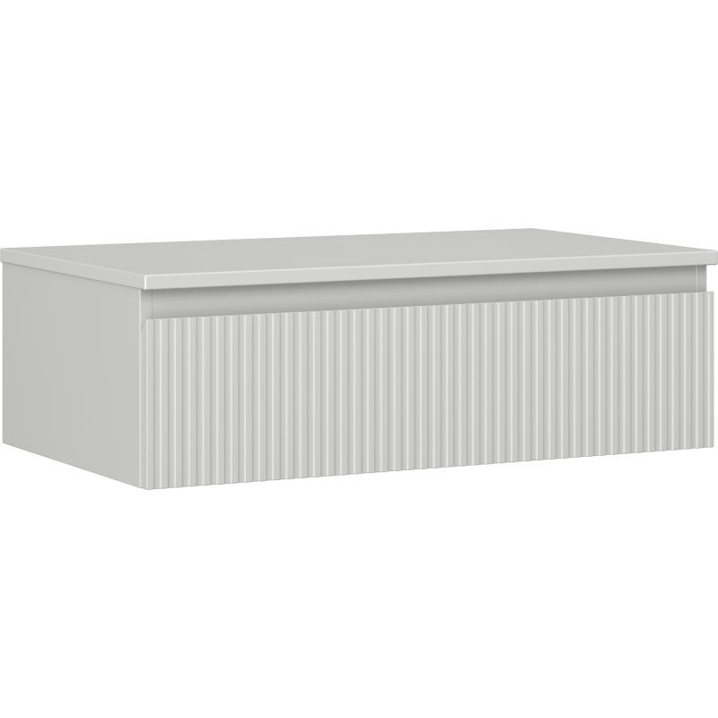 Mexen Rivel szafka łazienkowa podumywalkowa 80 cm z blatem, 1 szuflada, ryflowana , szara mat - 91A20-08023-1-BFC62