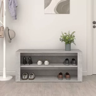 Półka na buty, betonowa szarość, 100x35x45 cm - Szafki na buty - miniaturka - grafika 4