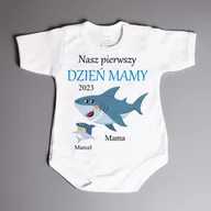 Body dla niemowląt - Nasz pierwszy DZIEŃ MAMY - rekin - body niemowlęce - miniaturka - grafika 1