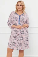Piżamy damskie - Koszula Italian Fashion Lacenta r.3/4 druk/róż - miniaturka - grafika 1