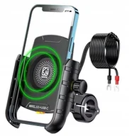 Ładowarki samochodowe - UCHWYT MOTOCYKLOWY NA TELEFON Z ŁADOWARKĄ INDUKCYJNĄ USB-C - miniaturka - grafika 1