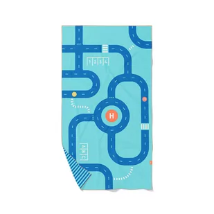 Quut, PlayTowels, Dwustronny ręcznik plażowy, L, 180 x 100cm, Road - Okrycia kąpielowe dla dzieci - miniaturka - grafika 1