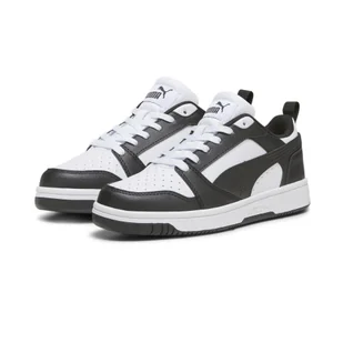 Młodzieżowe sneakersy Rebound V6 Lo PUMA White Black - Buty trekkingowe dziecięce - miniaturka - grafika 1