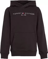 Bluzy dla dziewczynek - Tommy Hilfiger Bluza dziecięca Unisex Essential Hoodie z kapturem, Czarny, 12 lat - miniaturka - grafika 1