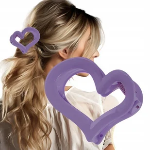 Spinka klamra do włosów XL serce fioletowe 6,5x6cm SP364FIO - Ozdoby do włosów - miniaturka - grafika 1