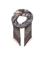 Apaszki i szaliki damskie - Liu Jo Szal Square Jacquard C/F 2F4049 T0300 Szary - miniaturka - grafika 1