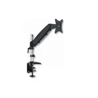 Uchwyty do monitorów - Techly Ramię biurkowe z amortyzatorem gazowym monitor 15-27cali 8kg srebrno-czarne - miniaturka - grafika 1