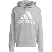 Bluzy męskie - Bluza męska adidas Essentials French Terry Big Logo Hoodie szara IC9364 L - miniaturka - grafika 1