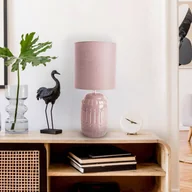 Lampy stojące - Näve Lampa stołowa Erida ceramika i tkanina, stary róż - miniaturka - grafika 1