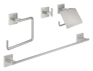 Grohe QuickFix Start Cube - Zestaw akcesoriów łazienkowych 4 w 1, Supersteel 41115DC0 - Wieszaki łazienkowe - miniaturka - grafika 1