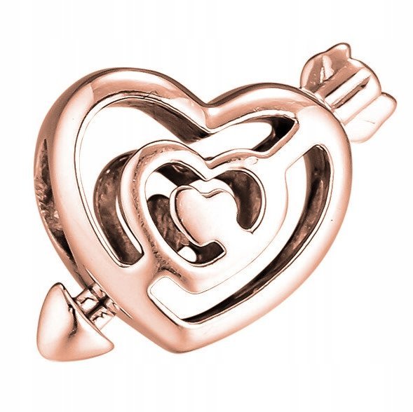 Charms Pozłacany Serce Miłość Love Strzała Amora Kocham Cię SREBRO 925