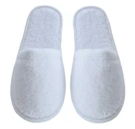 Kapcie damskie - Arus Damskie kapcie tureckie z organicznej bawełny frotte, jeden rozmiar, białe z czarną podeszwą, jeden rozmiar - miniaturka - grafika 1