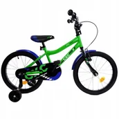 Rowery - ROWER DZIECIĘCY 18 CALI ZIELONY BOCZNE KÓŁKA - miniaturka - grafika 1