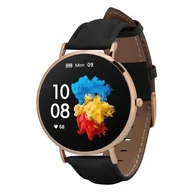 Smartwatch - Garett Verona Leather Złoto-czarny - miniaturka - grafika 1