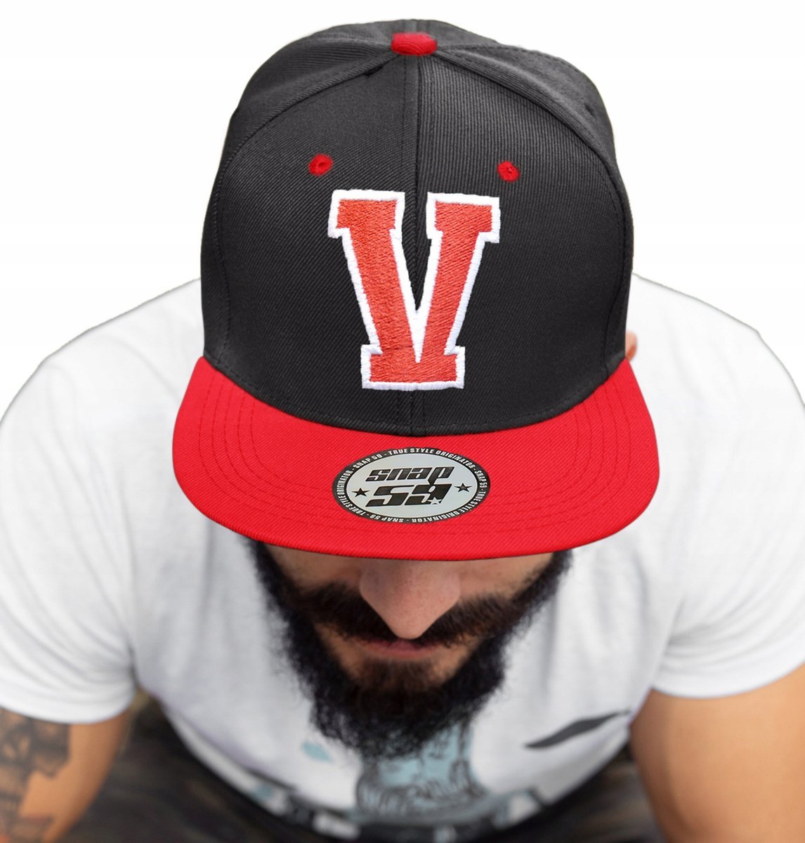 CZAPKA PROSTY DASZEK AMERICAN TWILL LITERA V HAFT