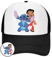 Czapki i chusty sportowe męskie - CZAPKA Z DASZKIEM LILO I STICH DLA DZIECI NA LATO CZARNA BEJSBOLÓWKA - miniaturka - grafika 1