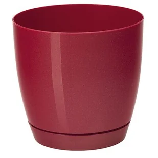 Doniczka TOSCANA 17 cm okrągła czerwony metalik - Donice - miniaturka - grafika 1