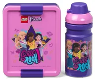 Bidony dla dzieci - Różowo-fioletowy zestaw lunch box i bidon 390ml. Friends LEGO - miniaturka - grafika 1