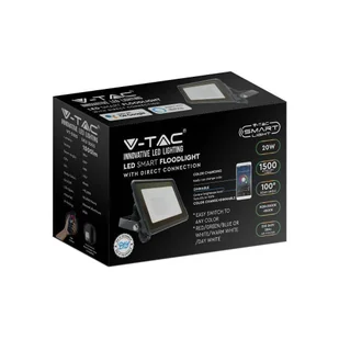 Projektor LED WiFi V-TAC 20W Czarny Z MUFĄ SMART Amazon Alexa Google Home VT-5182 RGB+3000K-6500K 1500lm - Lampy pozostałe - miniaturka - grafika 4