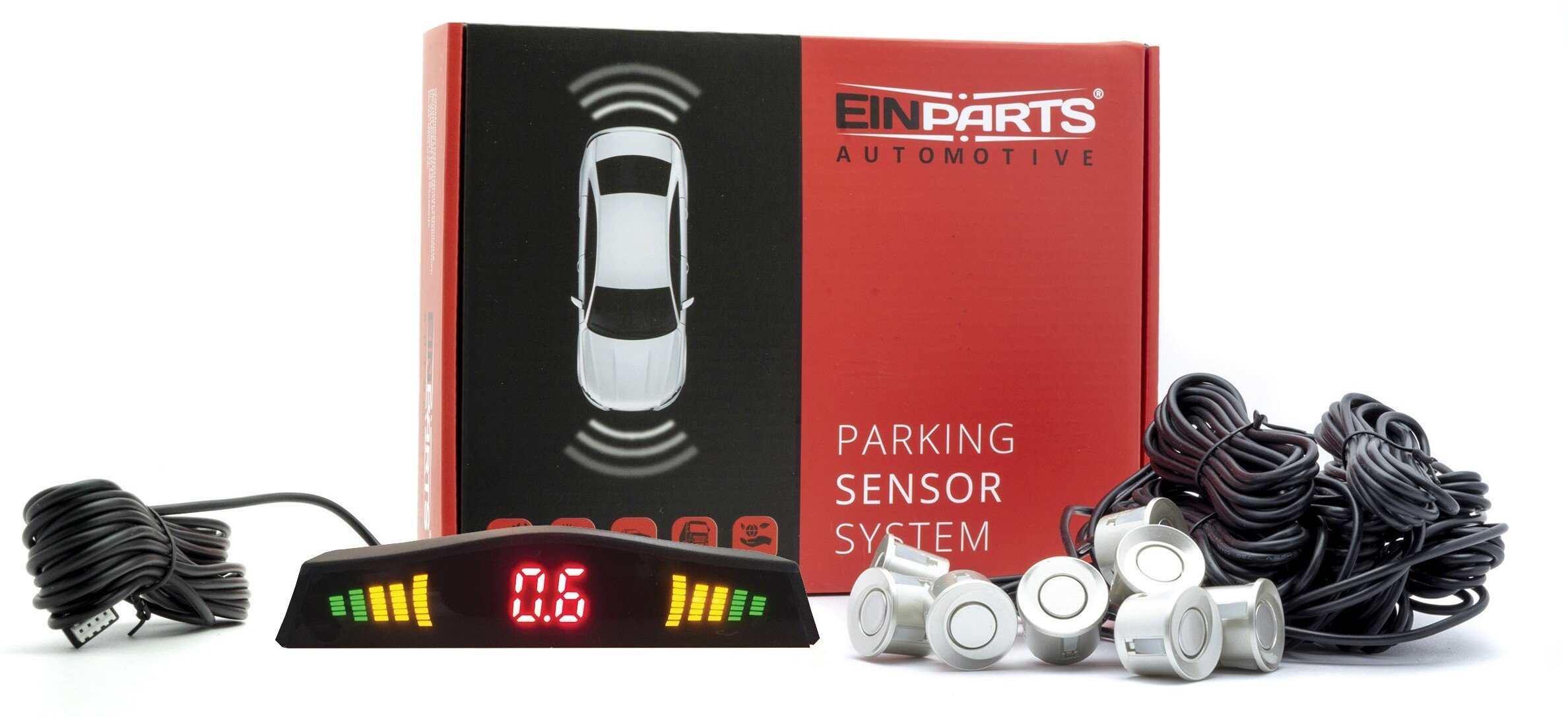 Einparts Automotive EINPARTS SYSTEM PARKOWANIA 8 SENSORY DO MONTAŻU Z WYŚWIETLACZEM I CENTRALKĄ