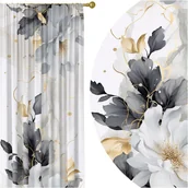 Zasłony - GOTOWE ZASŁONY NA ŻABKI TAŚMIE 140X240 ZASŁONA KWIATY 225 - miniaturka - grafika 1
