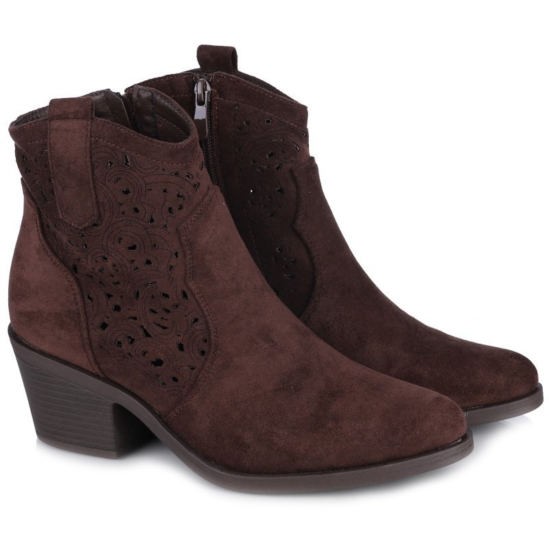 Botki damskie S.Barski HY61-8012 BROWN R.38