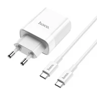 Ładowarki do telefonów - HOCO Ładowarka sieciowa C80A PD 20W QC3.0 + Kabel USB-C Biały - miniaturka - grafika 1