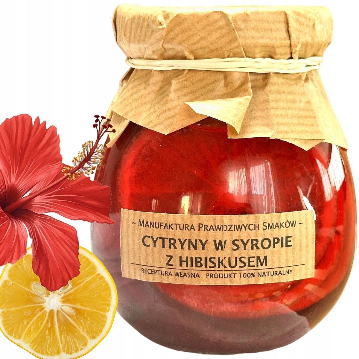 Cytryna plastry w syropie z hibiskusem 100% naturalna bez konserwantów