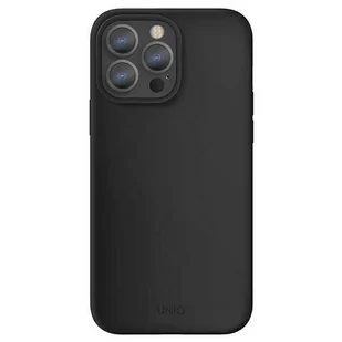 UNIQ etui Lino iPhone 13 Pro Max 6,7" czarny/ink black - Etui i futerały do telefonów - miniaturka - grafika 2