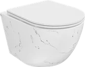 Miski WC - Mexen Lena miska wc Rimless z deską wolnoopadającą slim, duroplast, biała kamień - 30224093 - miniaturka - grafika 1