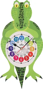 MPM Zegar ścienny dziecięcy krokodyl MPM E05.4468.C 20 x 55 cm - Wyposażenie pokoiku dziecięcego - miniaturka - grafika 1