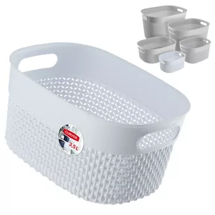Koszyk prostokątny 3,5l Curver Filo Recycled, biały - Pojemniki biurowe - miniaturka - grafika 1