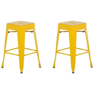 Beliani Zestaw 2 hokerów czerwone wysokość 61 cm CABRILLO - Taborety i hokery - miniaturka - grafika 1