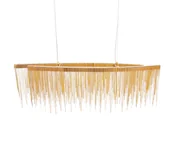 Lampy sufitowe - Fontanna GOLD Avenue podwójny żyrandol złote łańcuszki 100cm 11911 - miniaturka - grafika 1