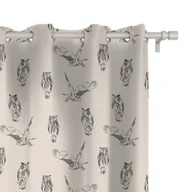 Zasłony - Zasłona AUTUMN wzór AT21 | sowy na beżowym tle 150 x 150 cm tkanina zaciemniająca - miniaturka - grafika 1