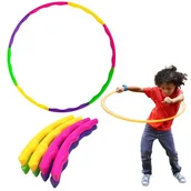 Zabawki i gry sportowe - Hula Hop z wypustkami składane kolorowe 50cm 7el Leantoys - gra - miniaturka - grafika 1