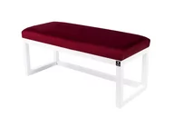 Ławki do przedpokoju - Ławka na buty LPG-2 150cm EMRAWOOD drewno lite kolor biały siedzisko gładkie kolor bordowy - miniaturka - grafika 1