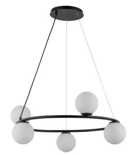 Sigma czarna lampa sufitowa nad stół 33383 GAMA KOŁO 5 nowoczesny żyrandol do salonu szklane kule 33383 - Lampy sufitowe - miniaturka - grafika 1
