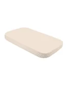 Prześcieradła dla dzieci - Waldin Prześcieradło z bawełny organicznej 123x73cm do dużego łóżeczka 7w1 beż - miniaturka - grafika 1