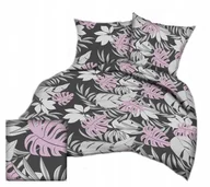 Pościel - pościel bawełna lux 200x200 + 2 poszewka B 390 werona czarna z różem - miniaturka - grafika 1