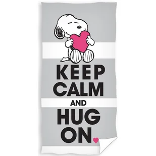 Ręcznik kąpielowy Snoopy Keep Calm, 70 x 140 cm - Okrycia kąpielowe dla dzieci - miniaturka - grafika 1