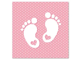 Baby shower POL Serwetki Stópki na roczek lub 33 cm 20szt SLCH-000803 - Baby shower i roczek - miniaturka - grafika 1