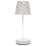 Lampy stojące - Fernity Lampa stołowa ładowana z ażurowymi gwiazdkami biała - miniaturka - grafika 1